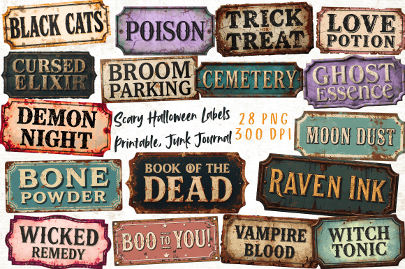 Download Scary Halloween Labels Printable - Scary halloween Collection