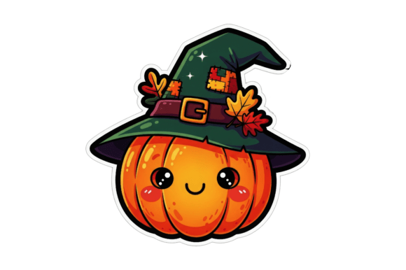 Download Halloween Pumpkin Kids Sticker Design - Premium Resources