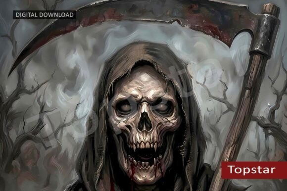 Download Scary Halloween Skull Decor Grim Reaper - Scary halloween Collection