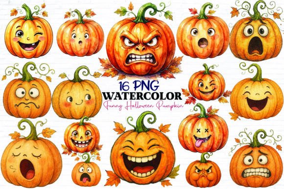 Download Funny Halloween Pumpkin Clipart Bundle - Premium Resources